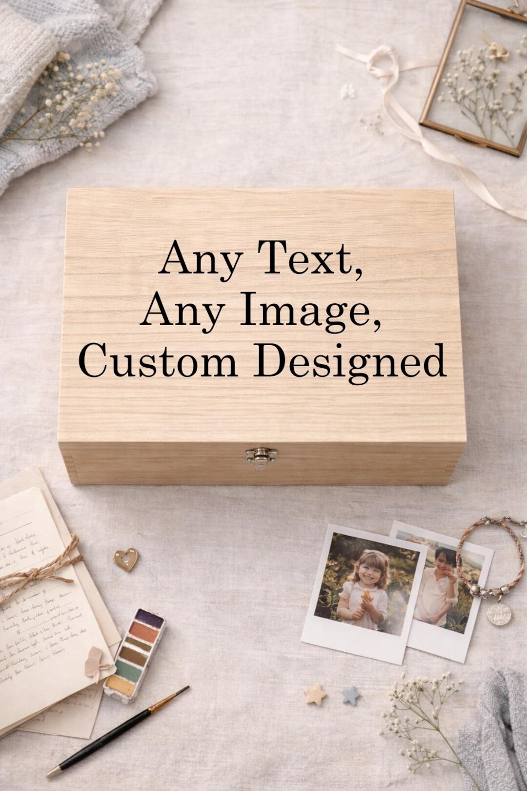 Custom Designed Large Personalised Engraved Wooden Memory Box - Etsy