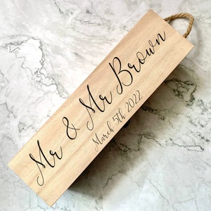 Personalised Mr & Mrs Engraved Wooden Wine Bottle Gift Box