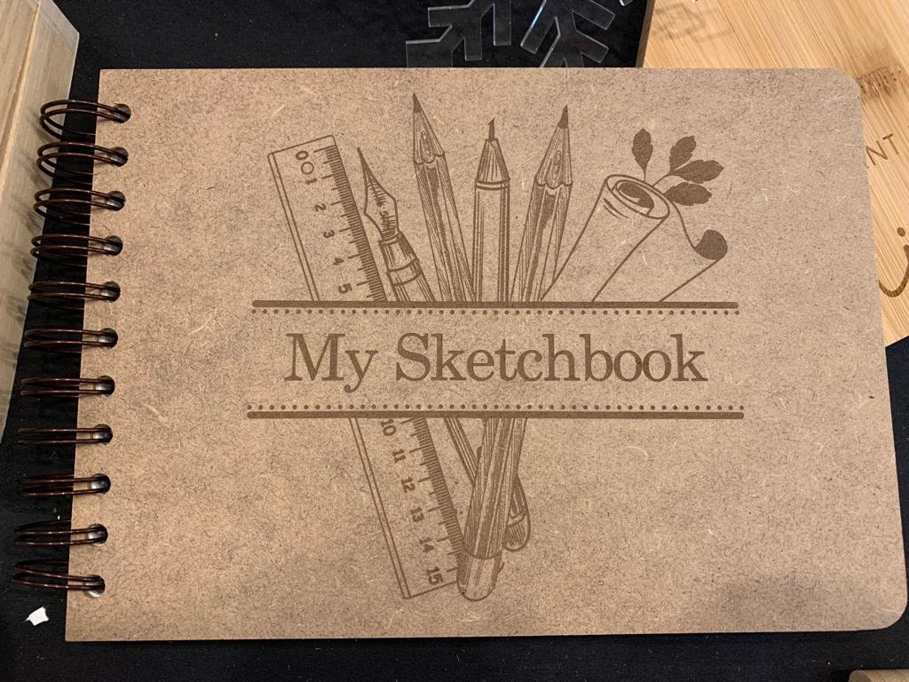 Personalised Engraved Board A4 A5 Plain Paper Sketchbook, Sketch Book, Doodles, Drawing, Art Pad