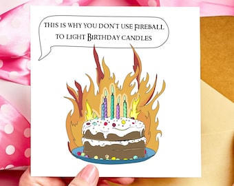 This is why you don't use Fireball to light Birthday Candles DnD Birthday Card