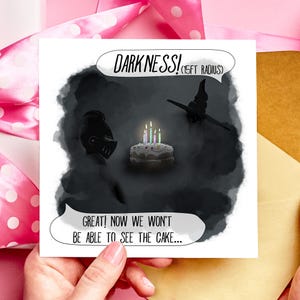 Darkness Spell 15ft Radius DnD Birthday Card, Funny DnD Birthday Card, TTRPG Card for Gamers, Dungeons and Dragons Card, RPG Wizard Humour