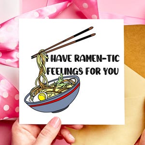 J'ai des sentiments pour les ramen-tic pour vous Carte de Saint-Valentin, Ramen, Carte coréenne, Carte d'anniversaire