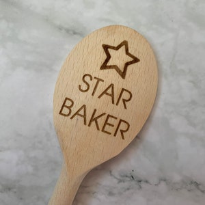 Personalised Star Baker Engraved 30cm 12inch Wooden Spoon