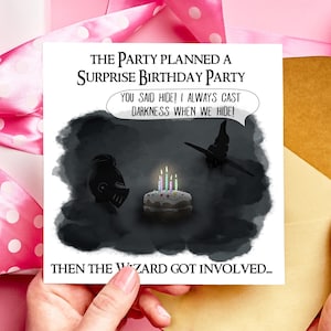 Wizard Casts Darkness DnD Birthday Card, TTRPG Greeting Card for Dungeons and Dragons Fans, RPG Gamer Birthday Card, Funny DnD Birthday Card