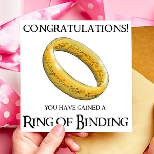 Herzlichen Glückwunsch Verlobungskarte, Ring der Bindung LoTR Karte, Die Eine Ring Verlobungskarte, Geeky Verlobungskarte, Engagierte Ringkarte