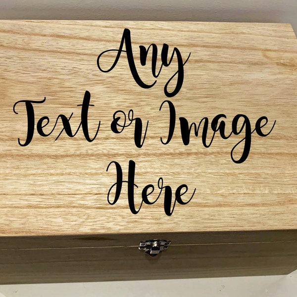 Custom Designed Large Personalised Engraved Wooden Memory Box