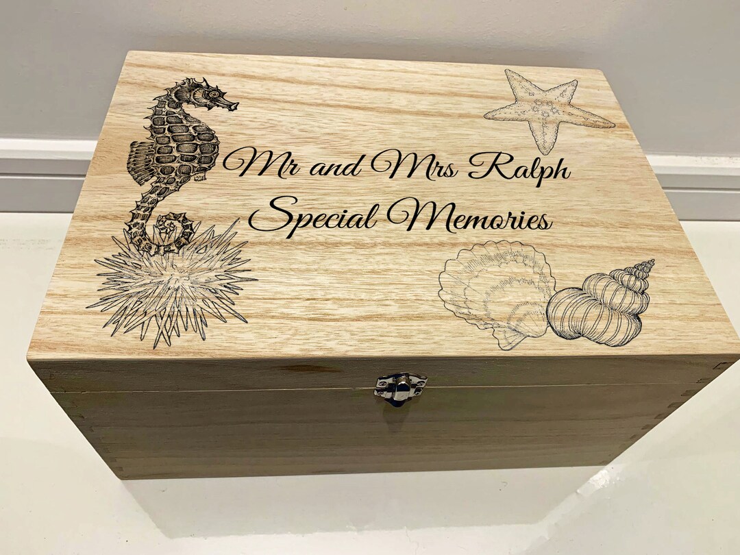 Large Personalised Engraved Wooden Wedding Memories Keepsake Memory Box ...