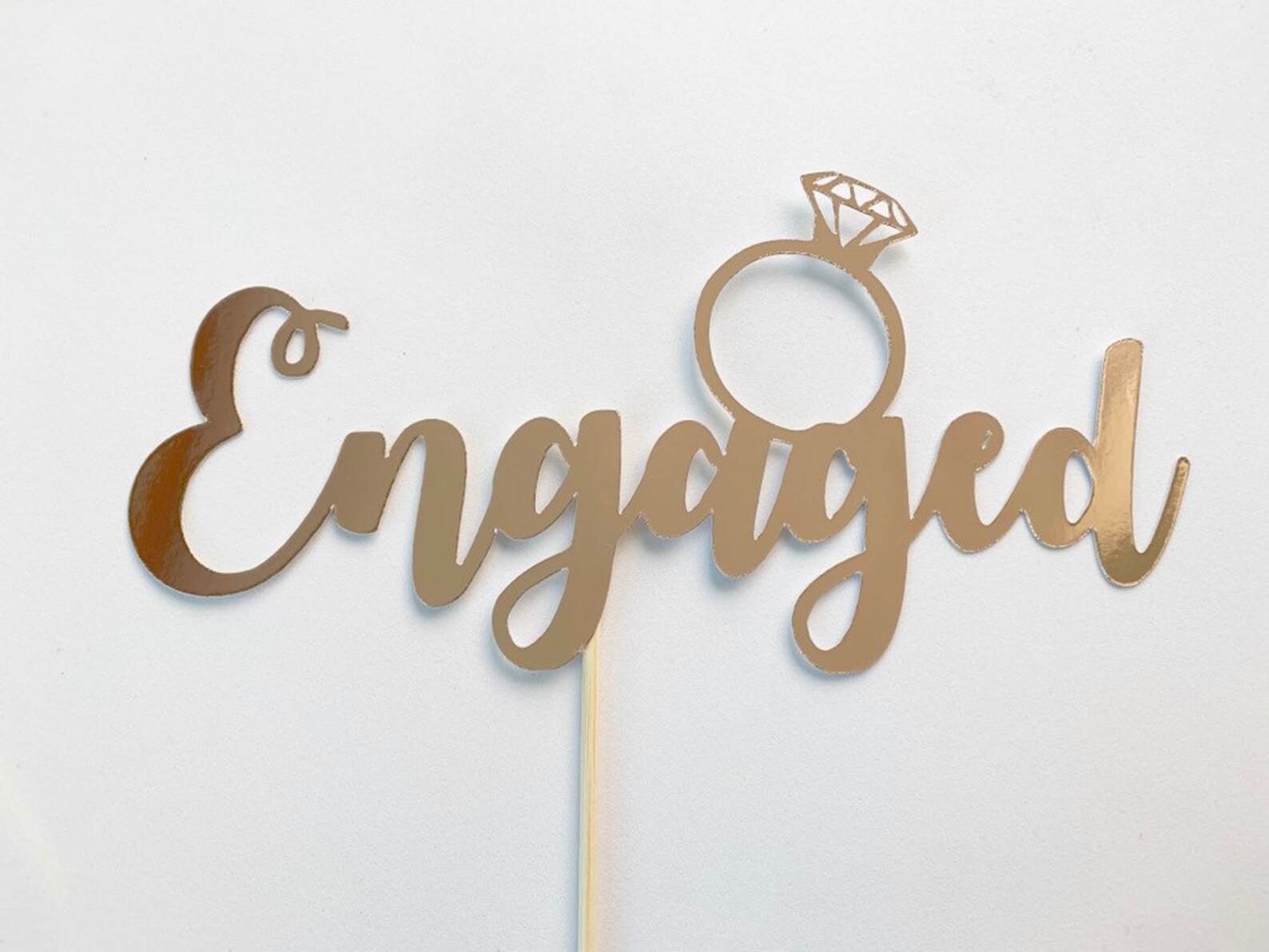Engaged Engagement Ring Cake Topper Etsy
