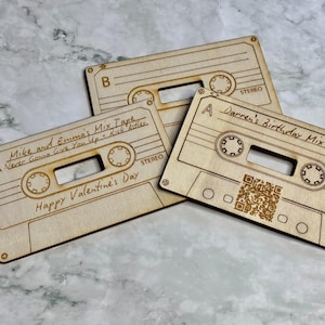 Personalisierter Mix Tape Geschenkkartenhalter, Kassette Tape, Retro Geschenke, Valentinstag, Geburtstagsgeschenk, süße Geschenke, Musikgeschenke