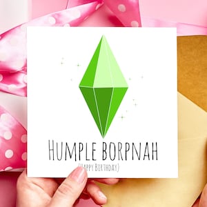 Carte Joyeux anniversaire Humple Borpnah Sims