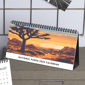 2025 US National Parks Schreibtischkalender 12 Monate Berge Natur Desktop Organizer Outdoorsy Abenteurer Geschenk Reise Landschaft Wandern