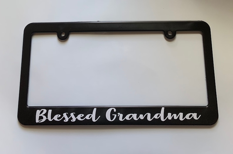 Blessed Grandma License Plate Frame Grateful Thankful Etsy
