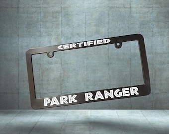 Certified Park Ranger Jurassic Park Car License Plate Frame Holder Fan Gift