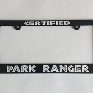 Certified Park Ranger Jurassic Park Car License Plate Frame Holder Fan Gift