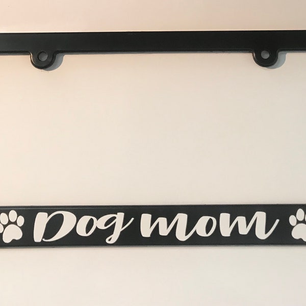 Dog Mom License Plate Frame Holder Pet Owner Animal Lover Car Vehicle Auto Accessories Gift