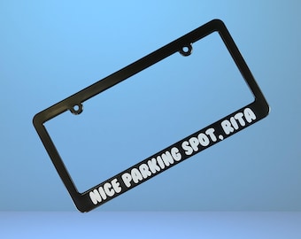 Nice Parking Spot, Rita - Funny Car License Plate Frame Cartoon The Grannies Janet