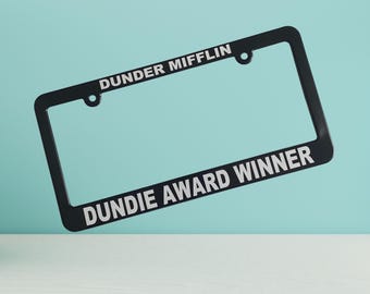 Dundie Award Winner The Office Dunder Mifflin Car License Plate Frame Holder
