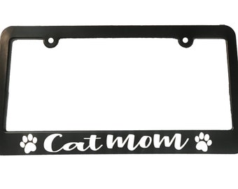 Cat Mom License Plate Frame Pet Owner Animal Lover