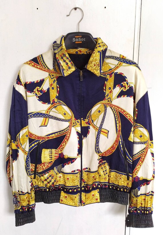 ZILLI baroque reversible bomber cashmere silk jack