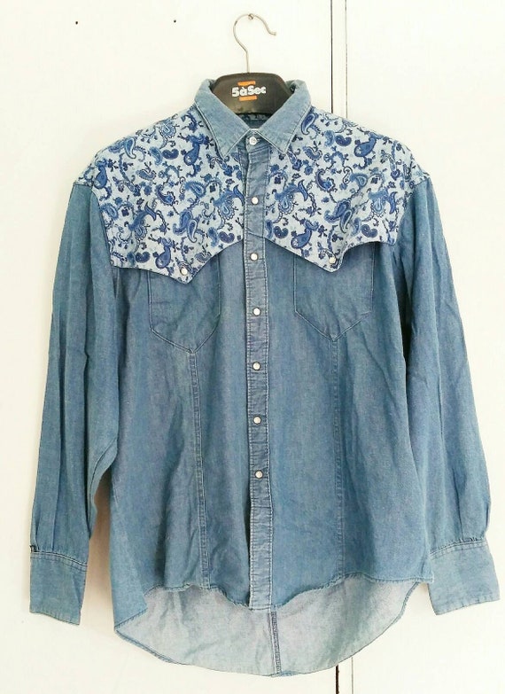 Vintage 70s ROCKMOUNT RANCHWEAR light blue denim p