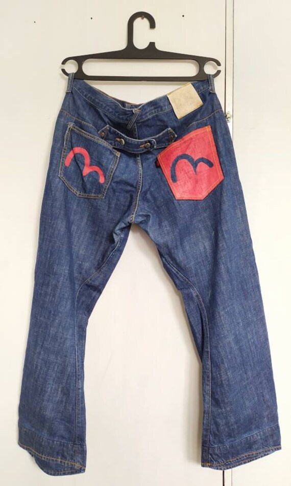 Evisu Buckle Back Jeans Denim Japanese Brand Size 34 Etsy