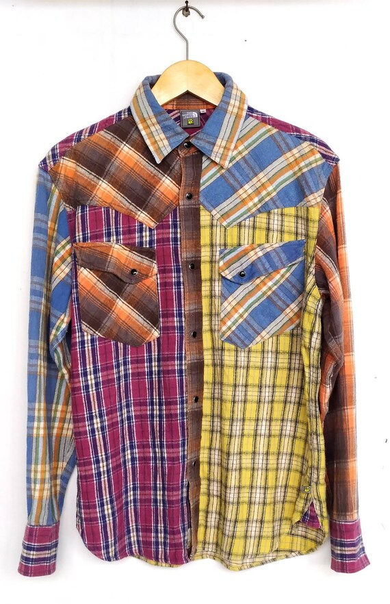 The North Face Patchwork Flannel Shirt A5 Series Size S Oversize M 