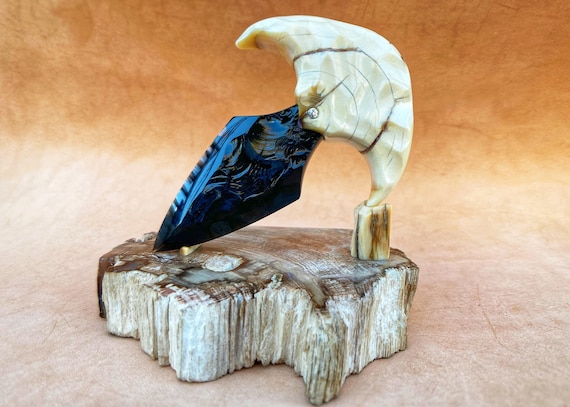 Obsidian Knife, Magic knife with Obsidian for Practice or Collection, Stone Kn, Decorative art Piece