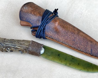 Jade knife, Healing knife from nephrite, Real jade, Rare stone, Siberian Stone, Kn
