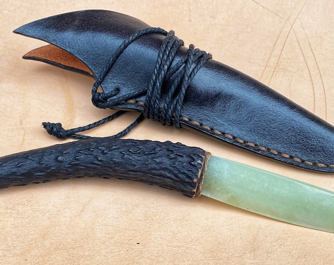 Jade knife, Author's knife, Ritual knife, Handmade knife, Healing knife, NForge321