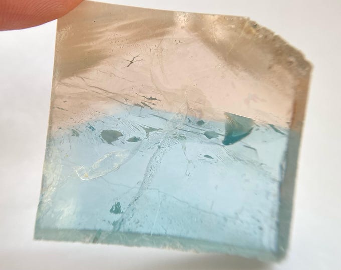 Topaz for a collection, Blue Stone, NeolithicStudio Stone, Rare Material, Color transition stone, Polychrome topaz