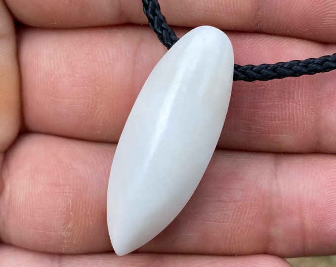 Nephrite Jade pendant, white jade,  Siberian stone, Magic amulet
