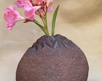Vase, Handcrafted Vase with a Touch of Neolithic Style