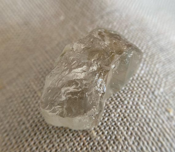 Topaz, Natural Colorless Crystal with a Blue Vein
