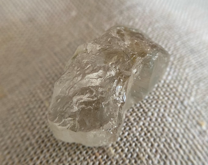 Topaz, Natural Colorless Crystal with a Blue Vein