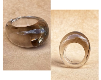 Polychrome quartz ring, Rare ring, Bi color ring
