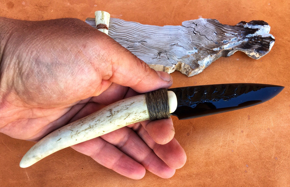 Black Obsidian Magic Knife Stone Knife Handmade Knife Etsy