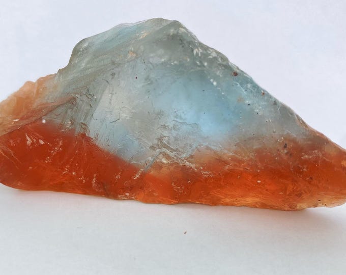 Topaz bi-color, Unique precious stone, collectible specimen, Rare saturated topaz crystal with deep natural color