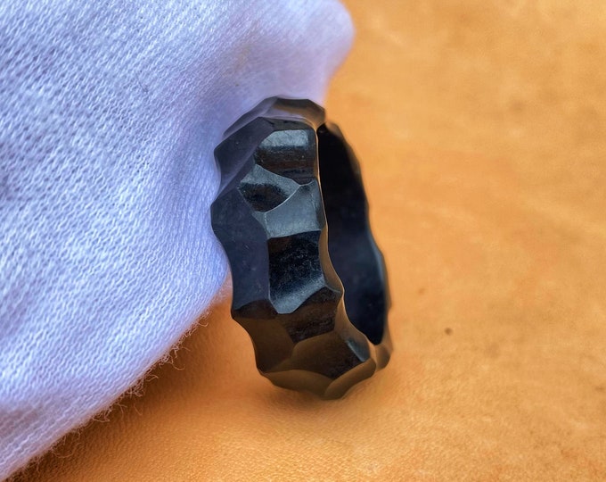 Black Jade ring, Stone ring, Neolithic Style Collection