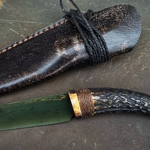 Jade Knife, Siberian jade, Knife for collecting herbs and mushrooms)