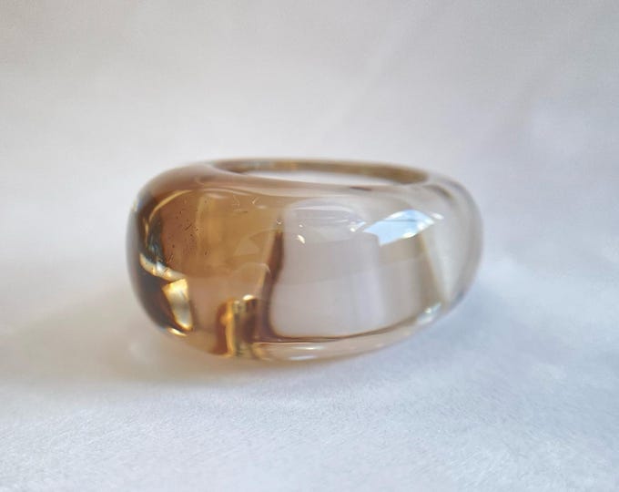 Polychrome quartz ring, Rare ring, Bi color ring, Stone Ring