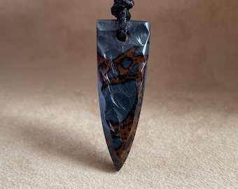 Amulet Obsidian, Dragon Skin Pendant, Neolithic Style, Neolithic Collection