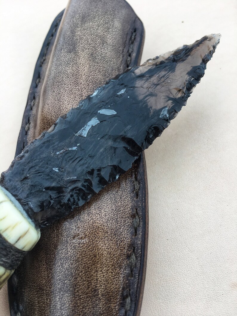 Obsidian Knife Gift Knife Made From Obsidian Handmade Knife Etsy