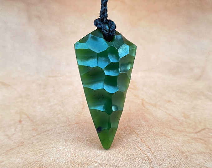 Jade Amulet, Handcrafted Neolithic Jewelry, Primitive Style Necklace, Neolithic Era Jade Pendant