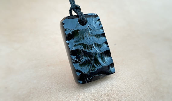 Handmade Protection Pendant, Volcanic Stone, Talisman for Energy & Balance, NeolithicStyle26