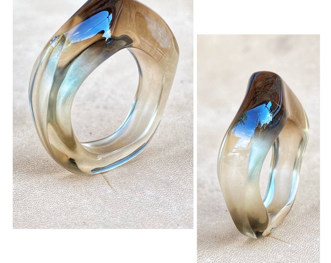 Artisan ring, Polychrome quartz ring, Designer ring
