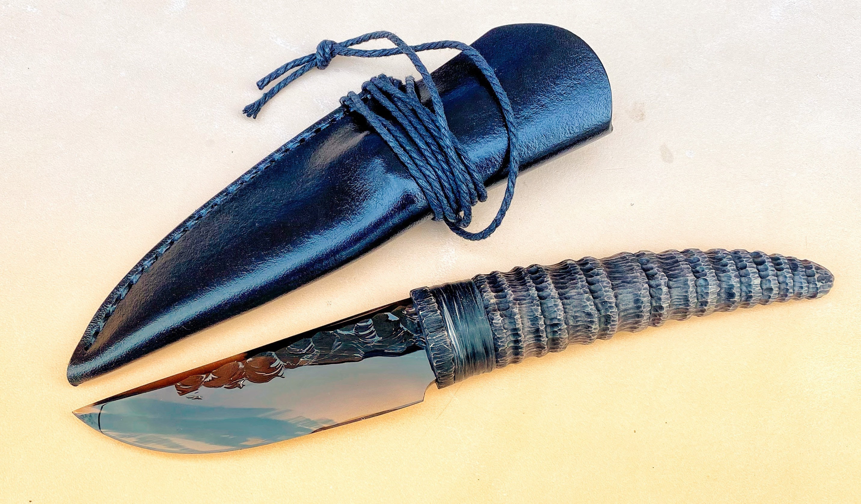 Obsidian knife Handmade Knife Neolithic Style Obsidian Etsy