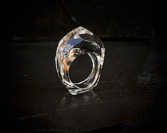 Quartz ring, Stone ring, Rare stone ring