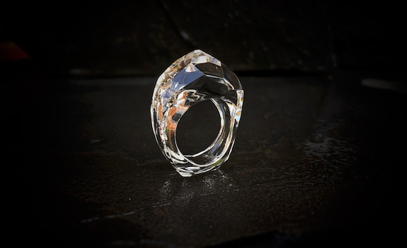 Quartz ring, Stone ring, Rare stone ring