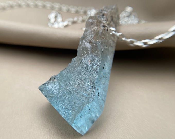 Polychrome Topaz Amulet Necklace, One of a Kind Artisan Topaz Pendant, Natural Rainbow Gemstone Jewelry, Handmade Statement Amulet