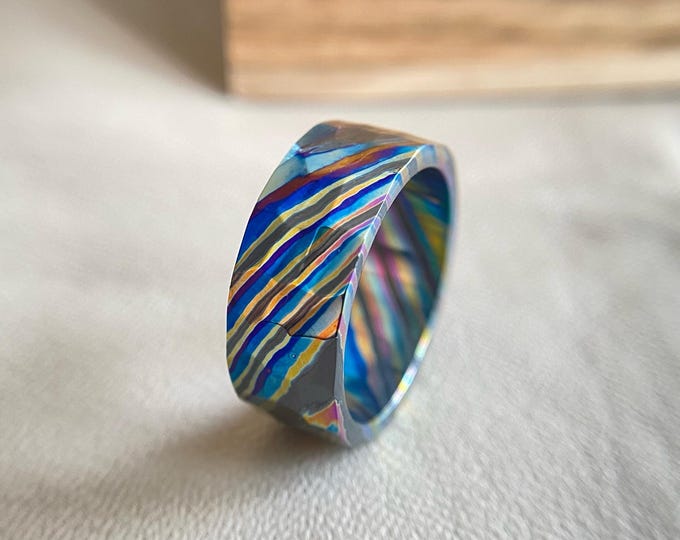 Ring Zirconium Timascus titanium